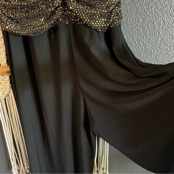 R & M Richard’s Black And Bronze Glittery Jumpsuit Women’s 6 Holiday Formal - Picture 5 of 10